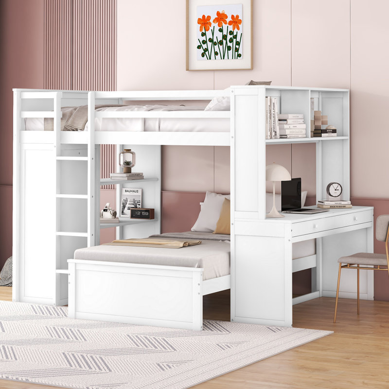 Small bunk bed with fashion desk